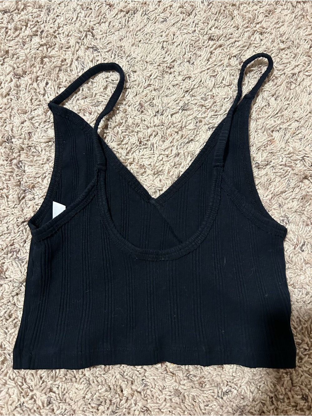 Free People Black Ribbed Wrap Crop Tank - Picture 2 of 3